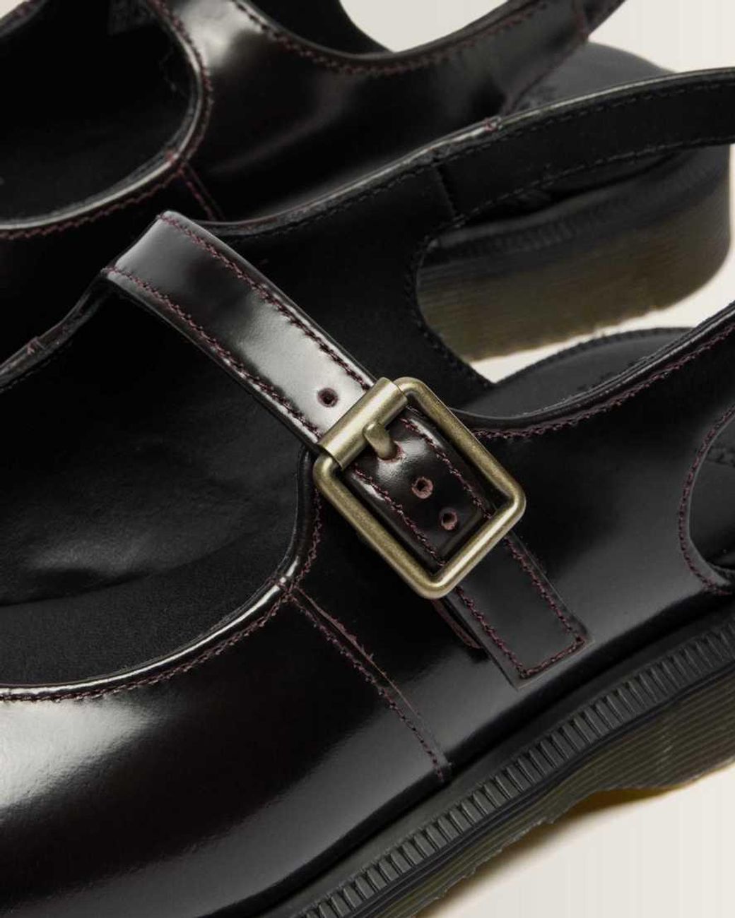 Dr. Martens Black Madaline Mary Jane Rub Off Leather Sling Back Shoes