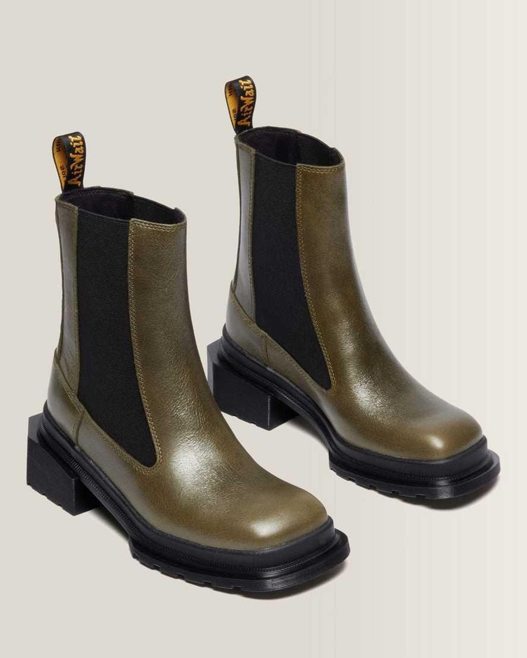 Dr. Martens Black Maybole Chelsea Square Toe Leather Boots