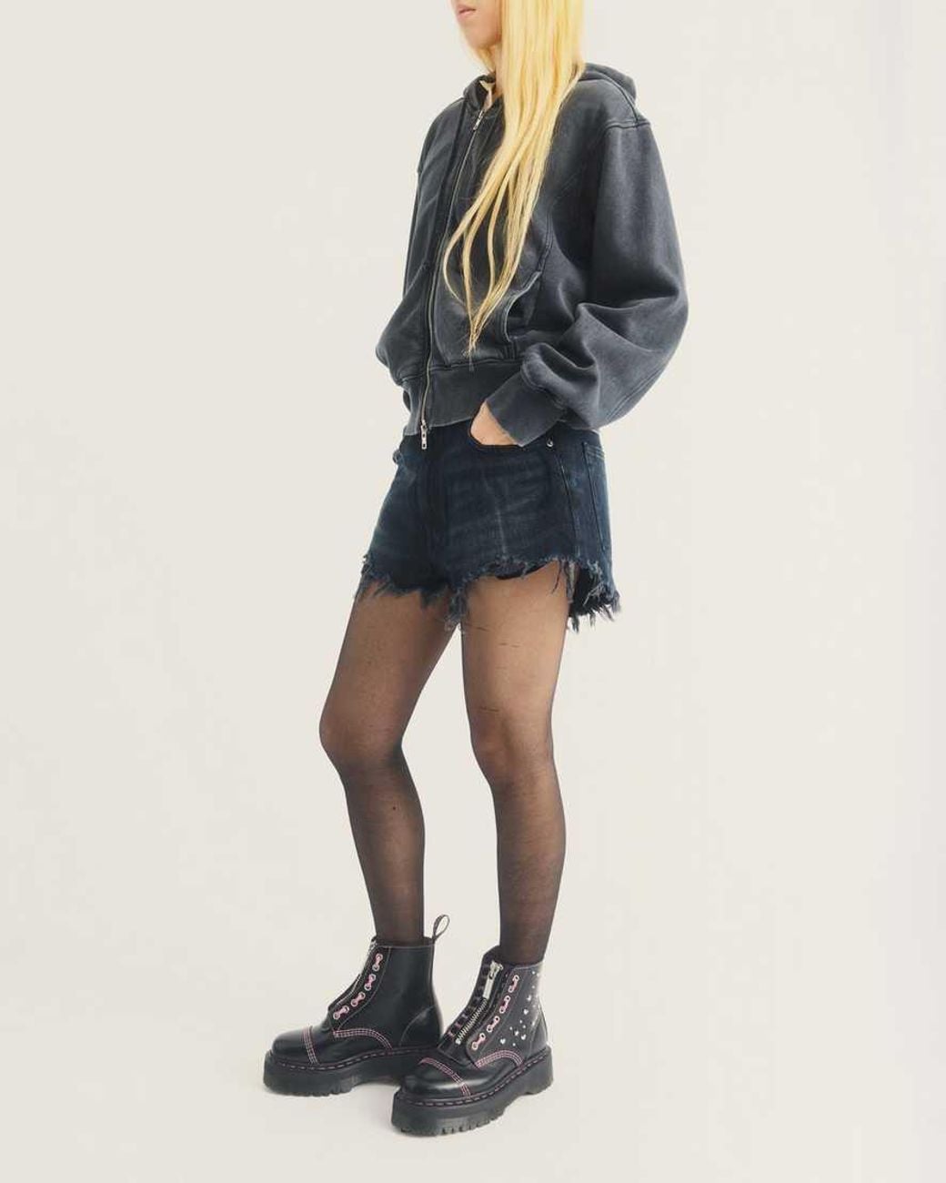 Dr. Martens Black Sinclair Hearts & Stars 8 Eye Leather Platform Boots
