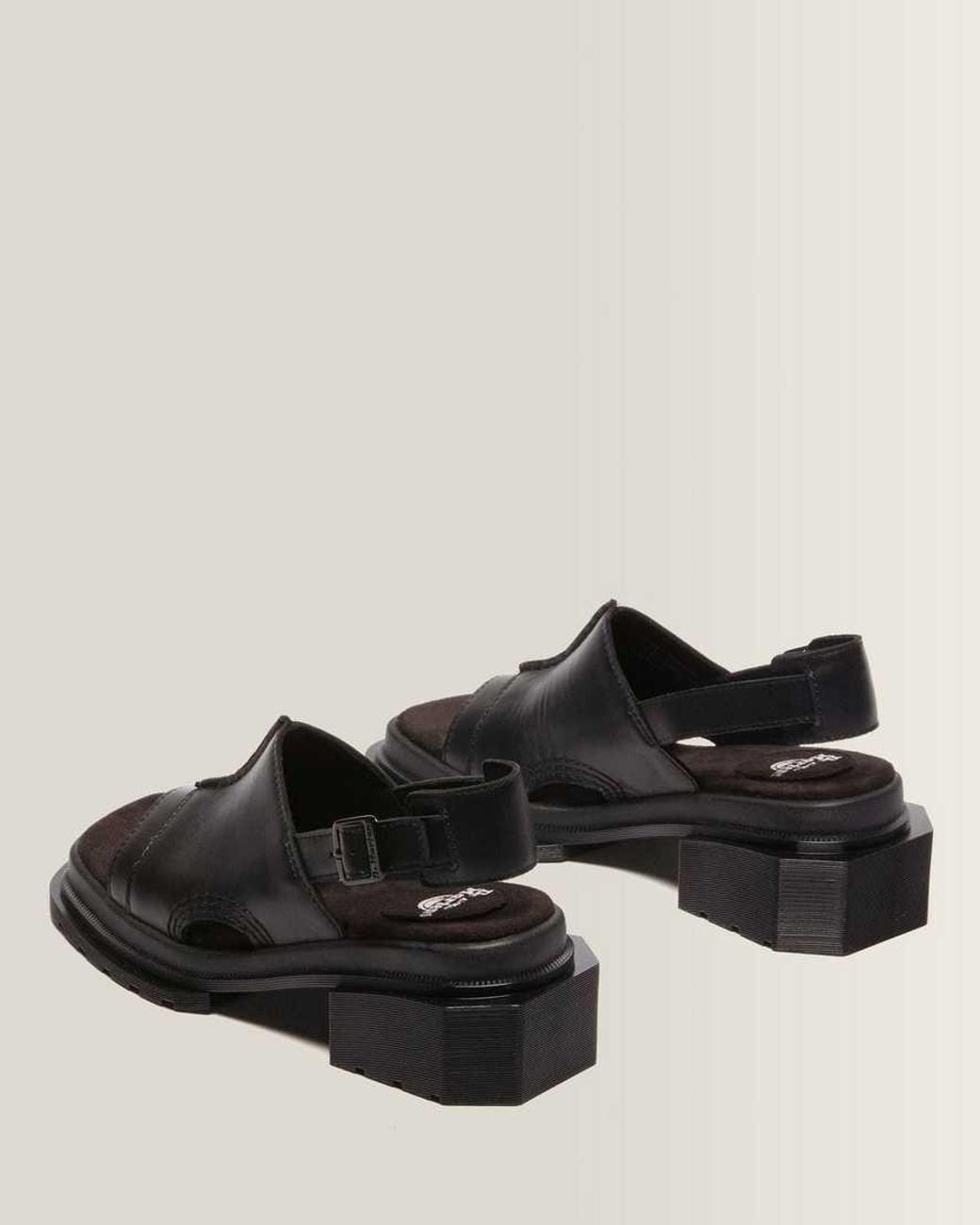 Dr. Martens Black Maybole Wanama Leather Sandals