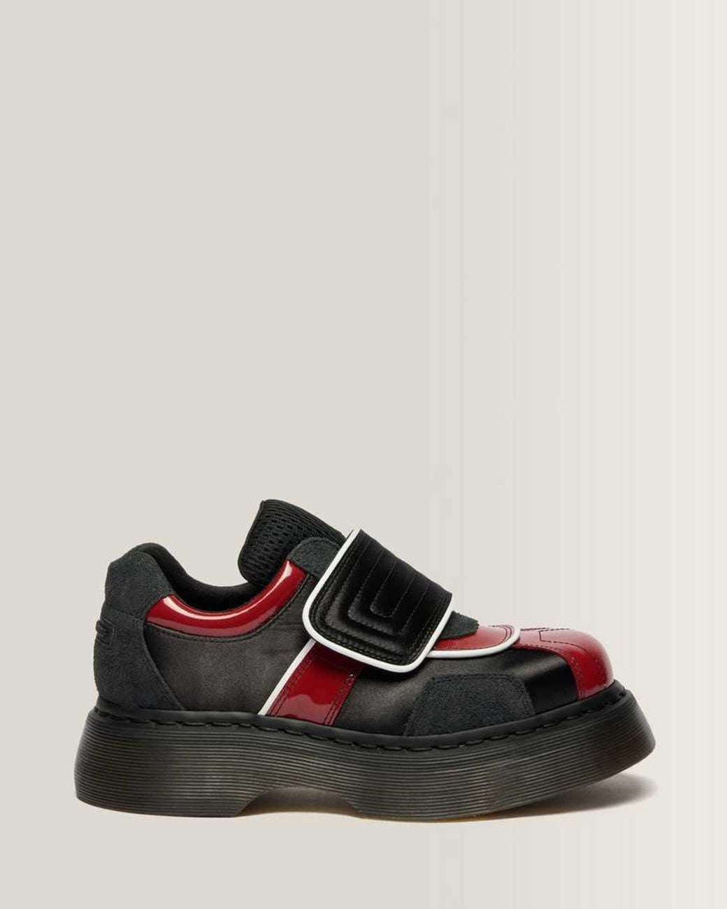 Dr. Martens Black Buzz Strap Mixed Material Shoes