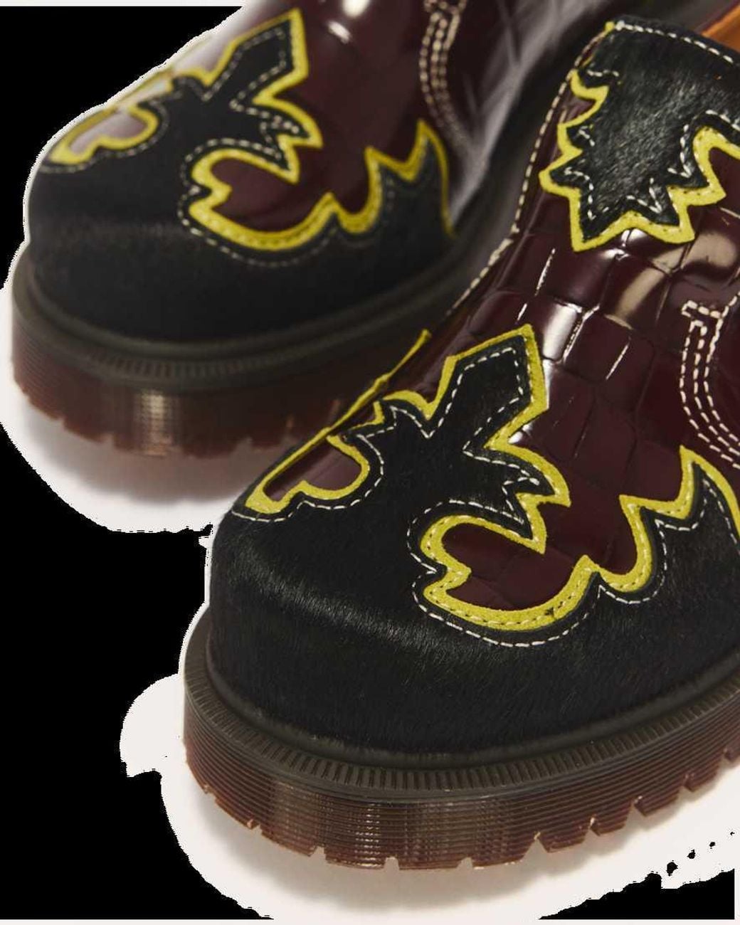 Dr. Martens Black Rejena Croc Emboss & Hair On Leather Loafers