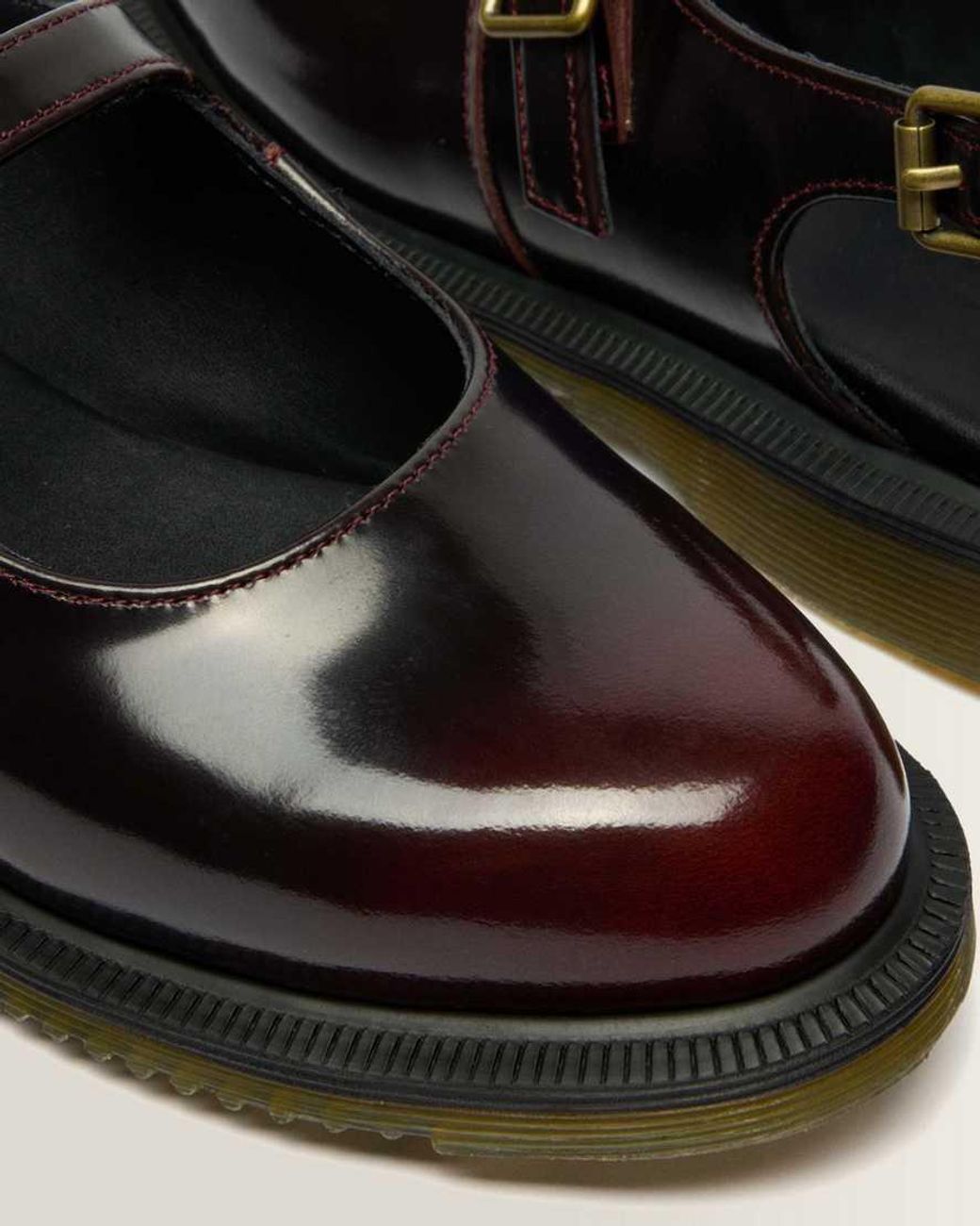 Dr. Martens Black Madaline Mary Jane Rub Off Leather Sling Back Shoes