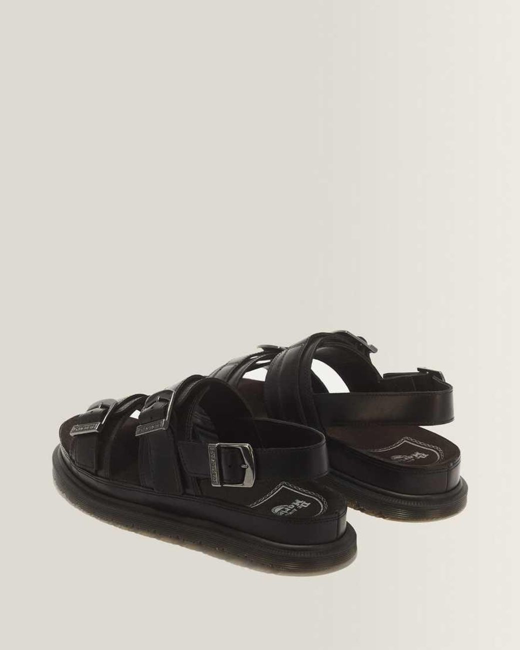 Dr. Martens Black San Two Strap Leather Sandals for men