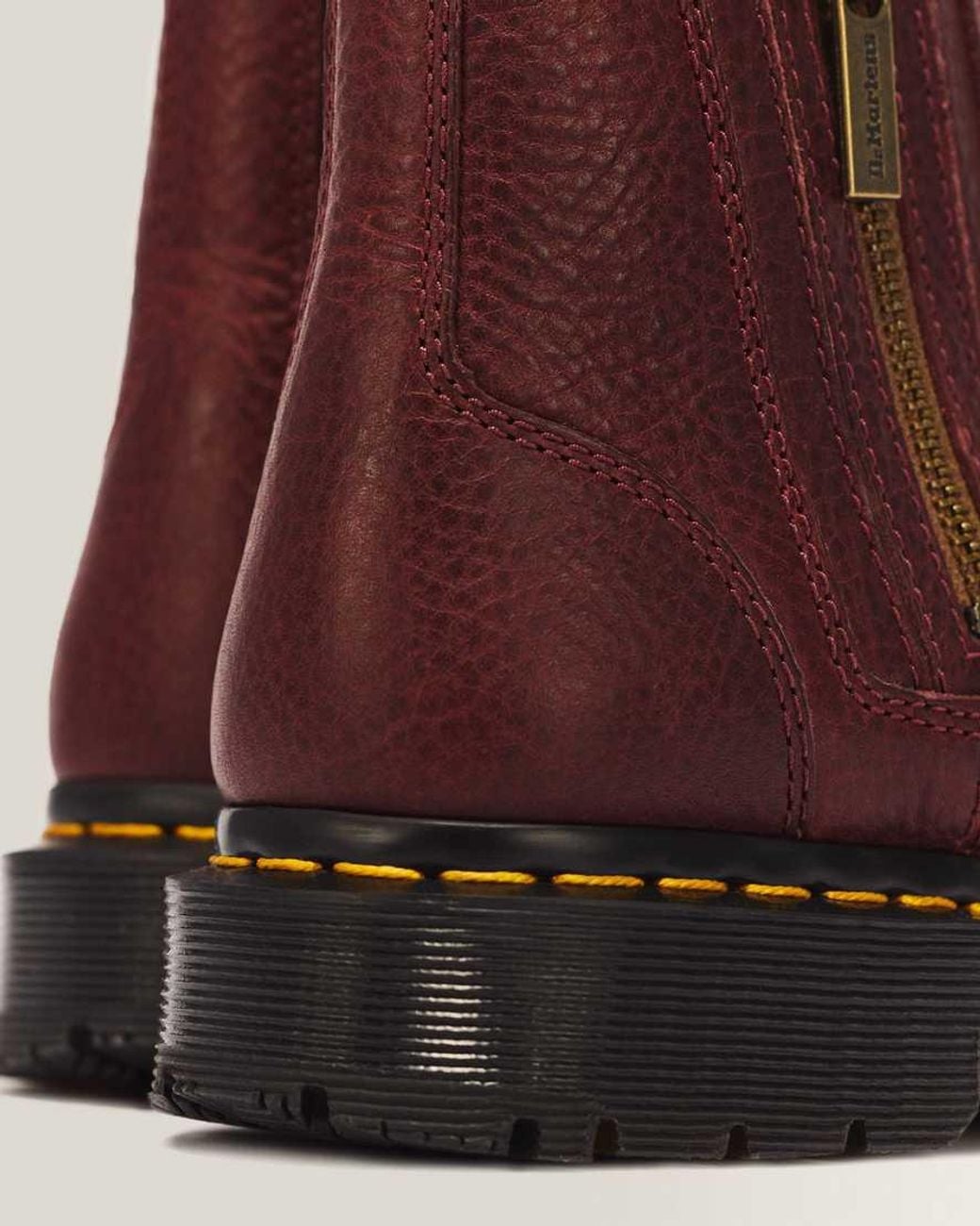 Dr. Martens Brown 2976 Alyson Grizzly Leather Zip Up Chelsea Wintergrip Chelsea Boots