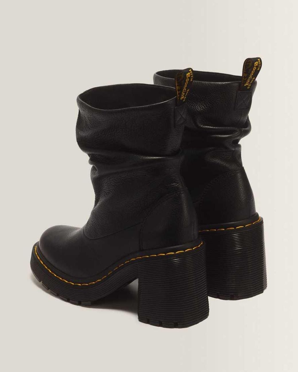 Dr. Martens Black Kasey Lo Virginia Leather Heeled Boots