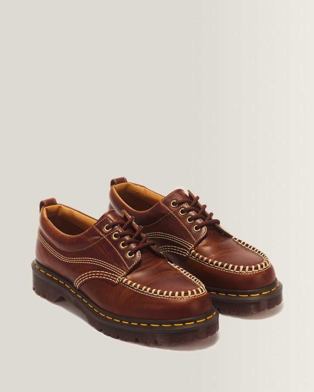 Dr. Martens Brown Lowell Leather Moc Toe Shoes for men