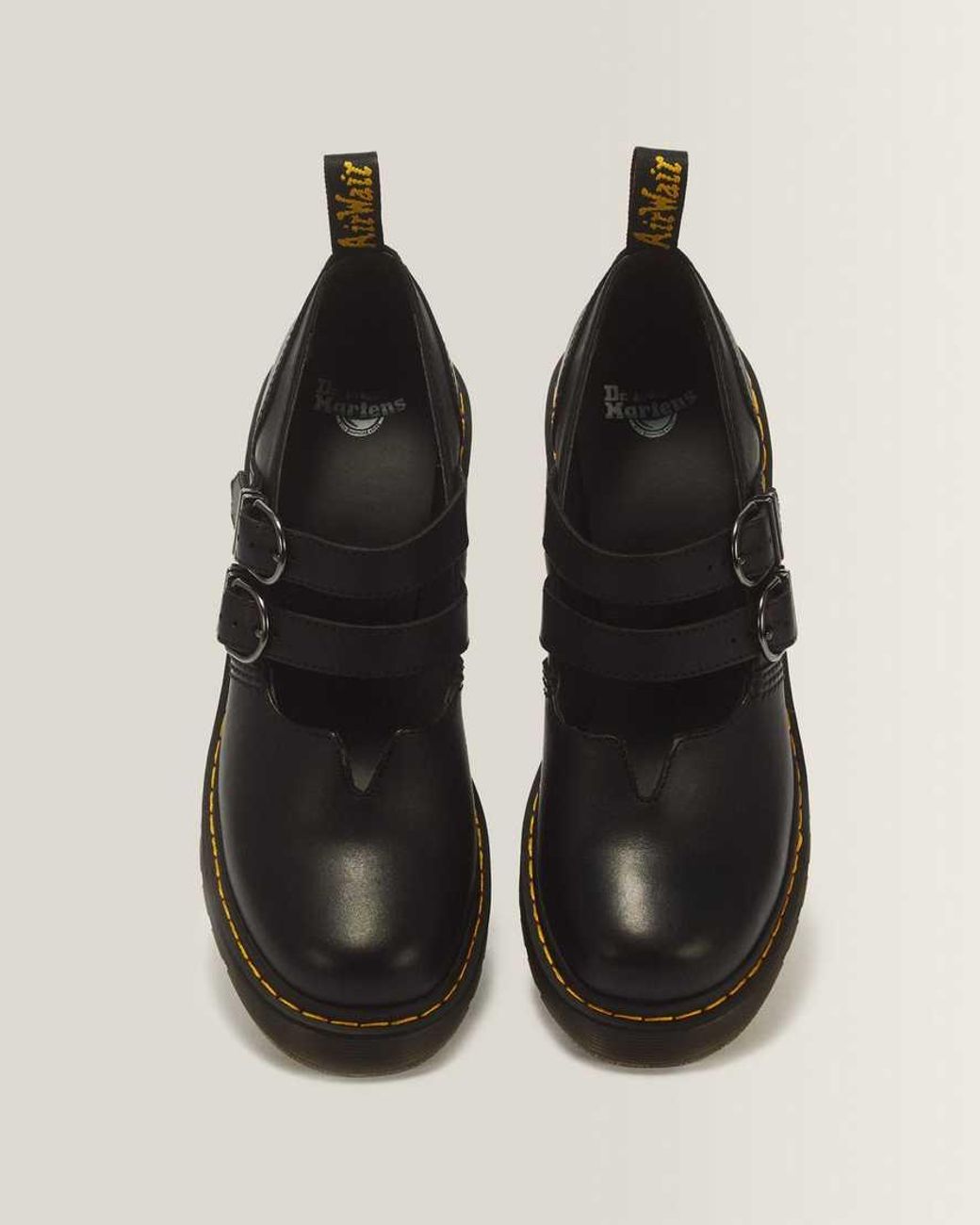 Dr. Martens Black Eviee Sendal Leather Heels