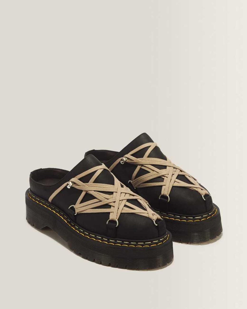 Dr. Martens Black Rick Owens Megalace Mules for men