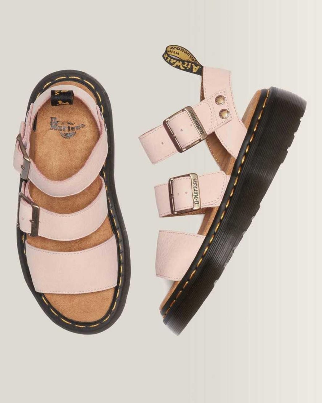 Dr. Martens Pink Gryphon Quad Nubuck Sandals