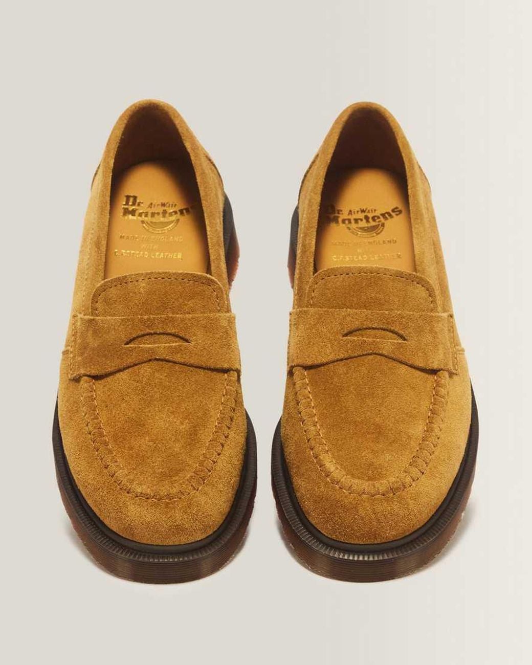 Dr. Martens Natural Delapre Penny Repello Calf Suede Loafers for men