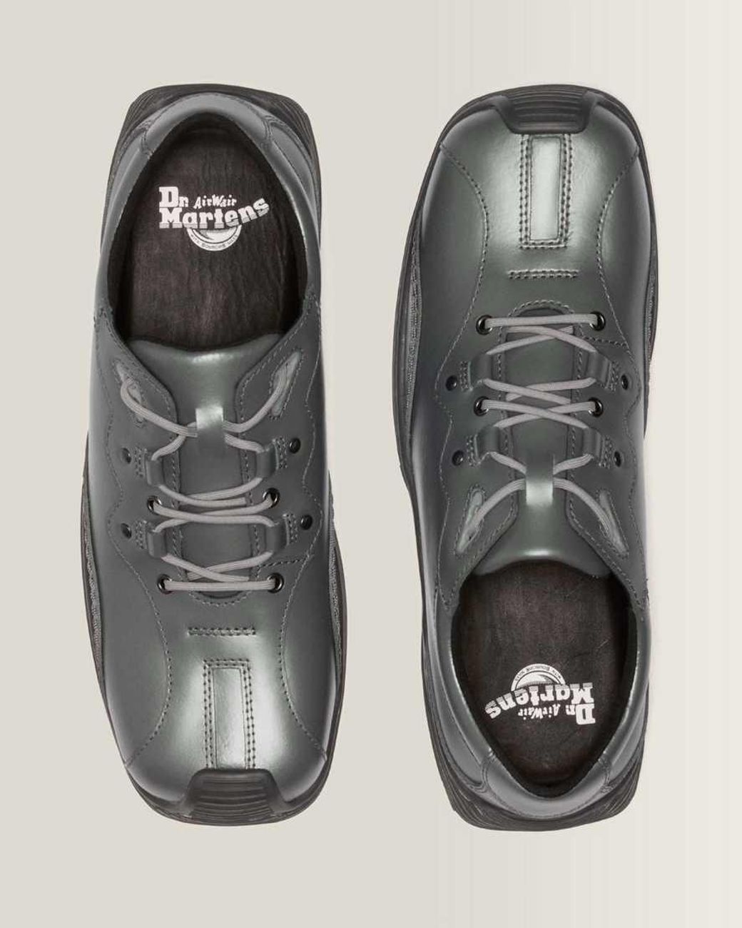 Dr. Martens Gray Aurix Satin Finish Leather 5I Shoes for men