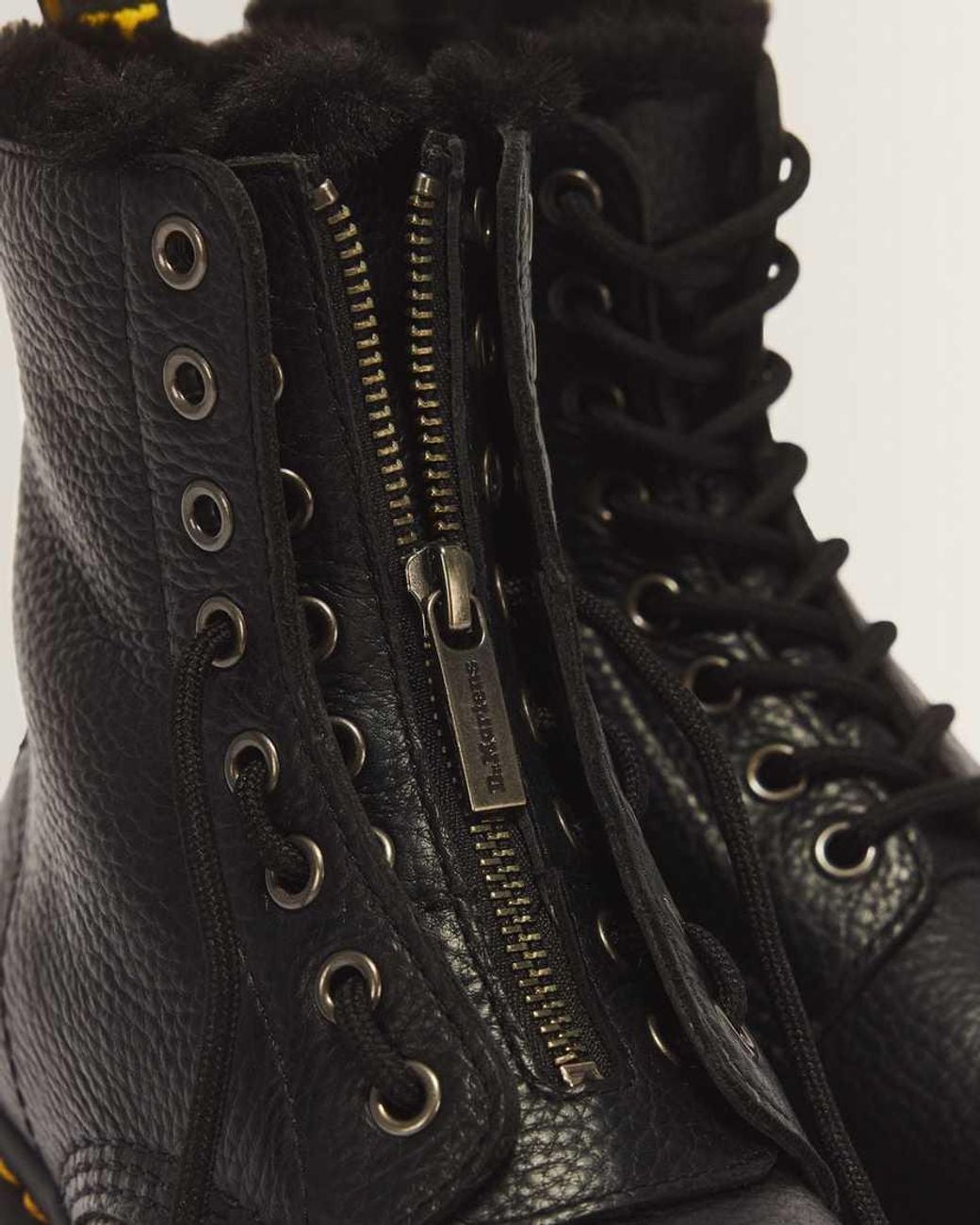 Dr. Martens Black 1460 Serena Zip 8 Eye Milled Nappa Leather Boots