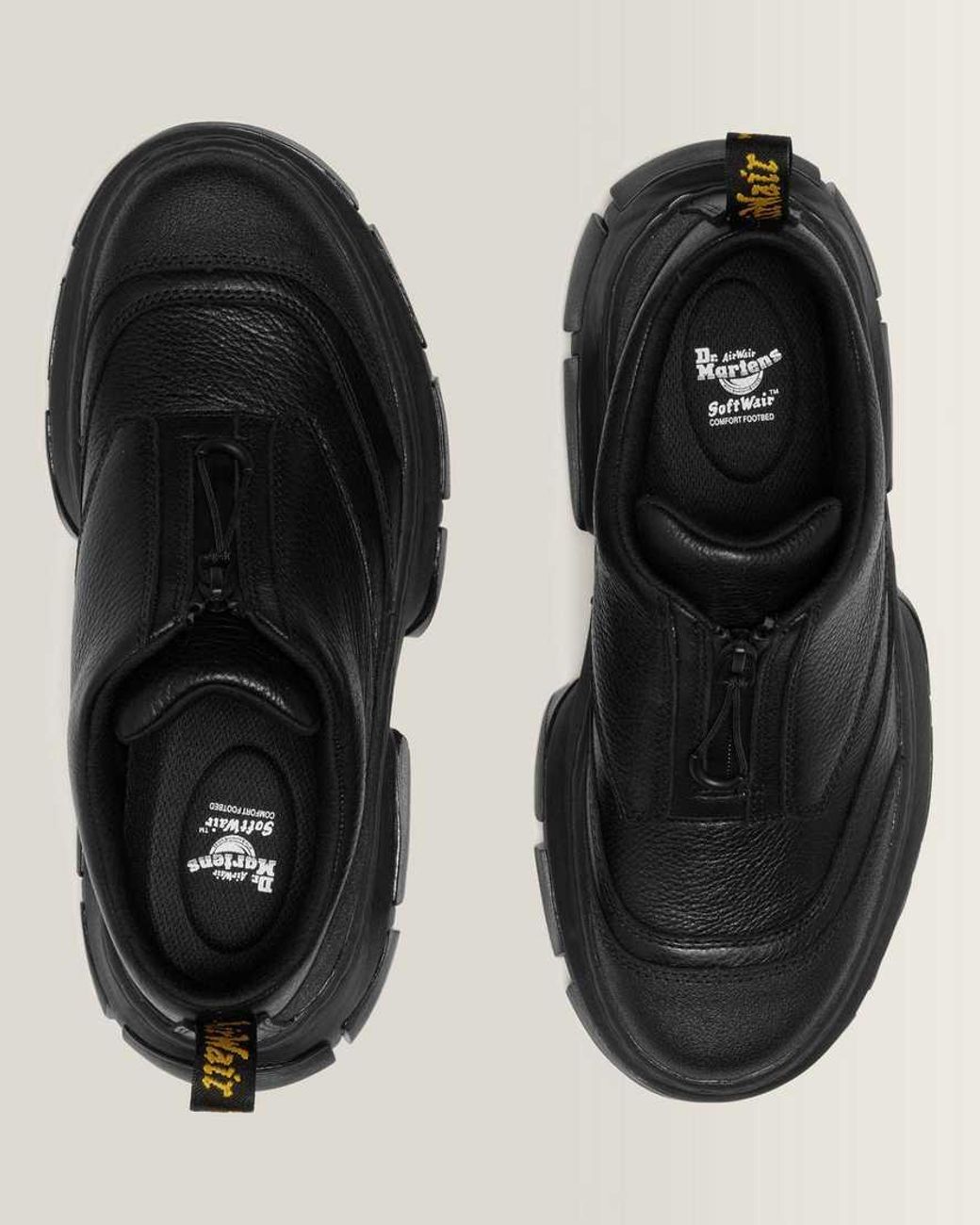 Dr. Martens Black Dmxl Zip Leather Shoes for men