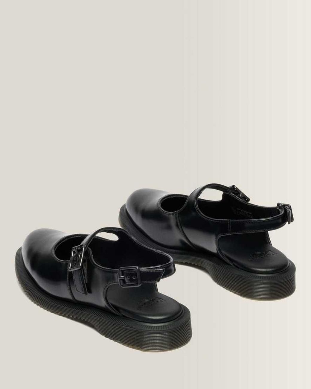 Dr. Martens Black Madaline Mary Jane Smooth Leather Sling Back Shoes