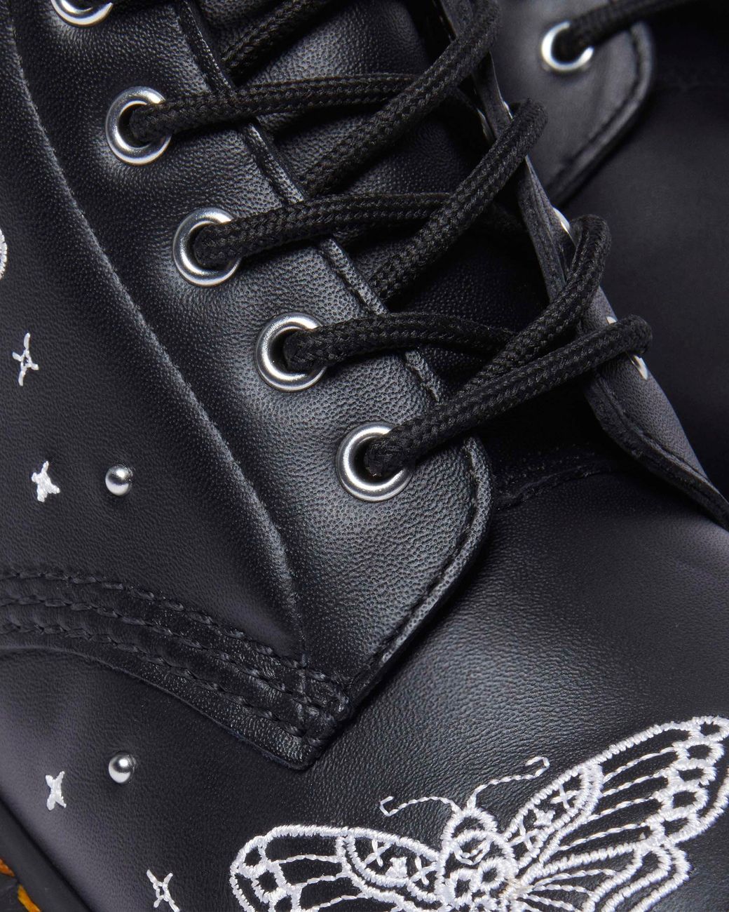 Dr. Martens 1460 Celestial Moth Embroidered Lace Up Boots in