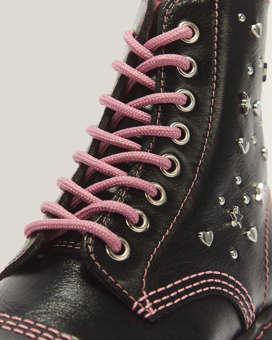 Dr. Martens Black Sinclair Hearts & Stars 8 Eye Leather Platform Boots