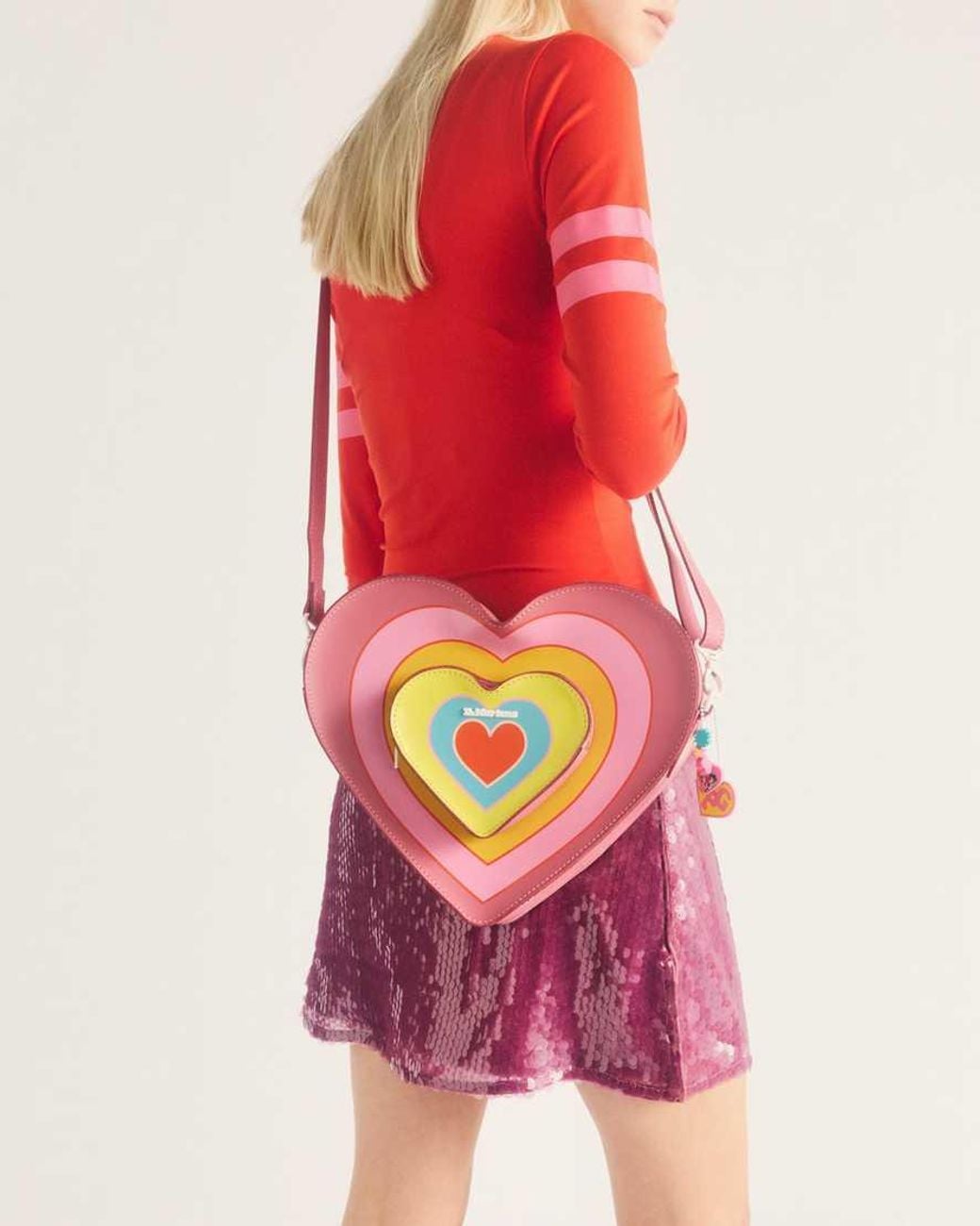 Dr. Martens Pink Leather Powerpuff Heart Backpack