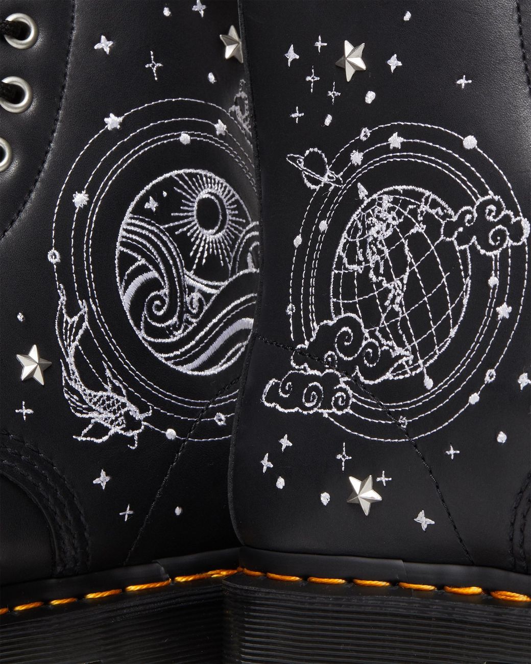 Dr. Martens 1460 Cosmic Embroidered Leather Lace Up Boots in Black | Lyst