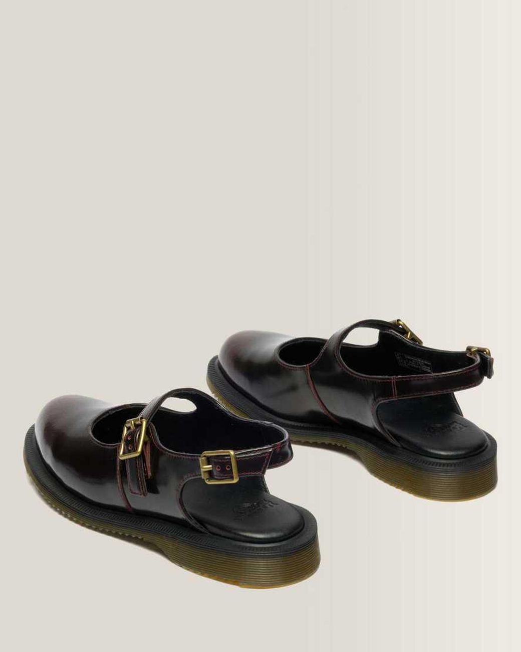 Dr. Martens Black Madaline Mary Jane Rub Off Leather Sling Back Shoes