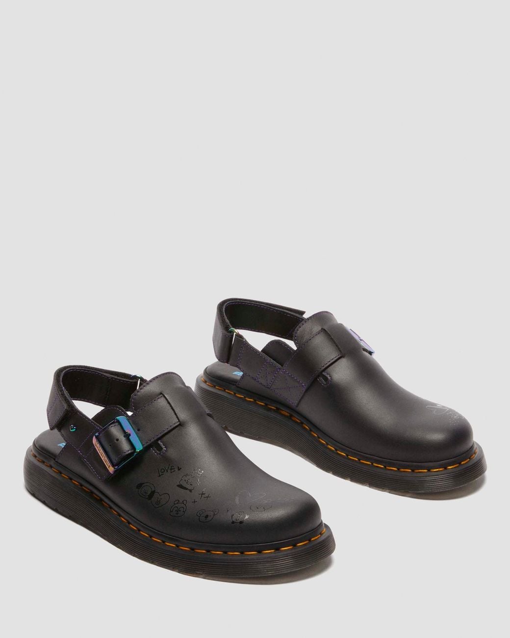 Dr. Martens Jorge Ii Bt21 Leather Slingback Mules in Black | Lyst