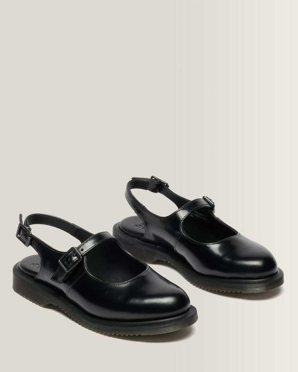 Dr. Martens Black Madaline Mary Jane Smooth Leather Sling Back Shoes