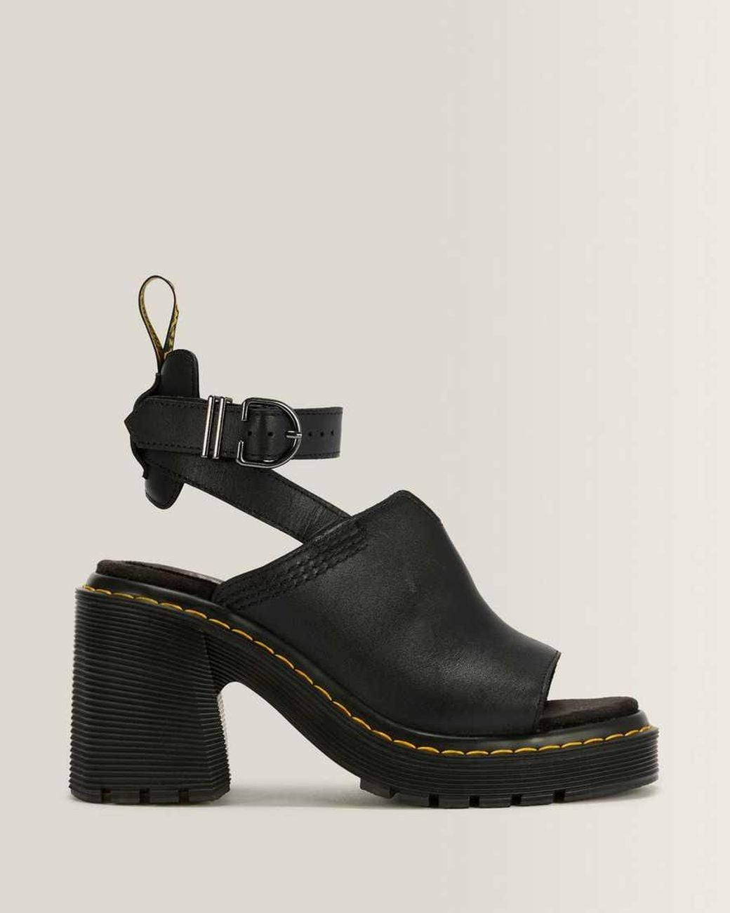 Dr. Martens Black Millee Leather Open Toe Sandals