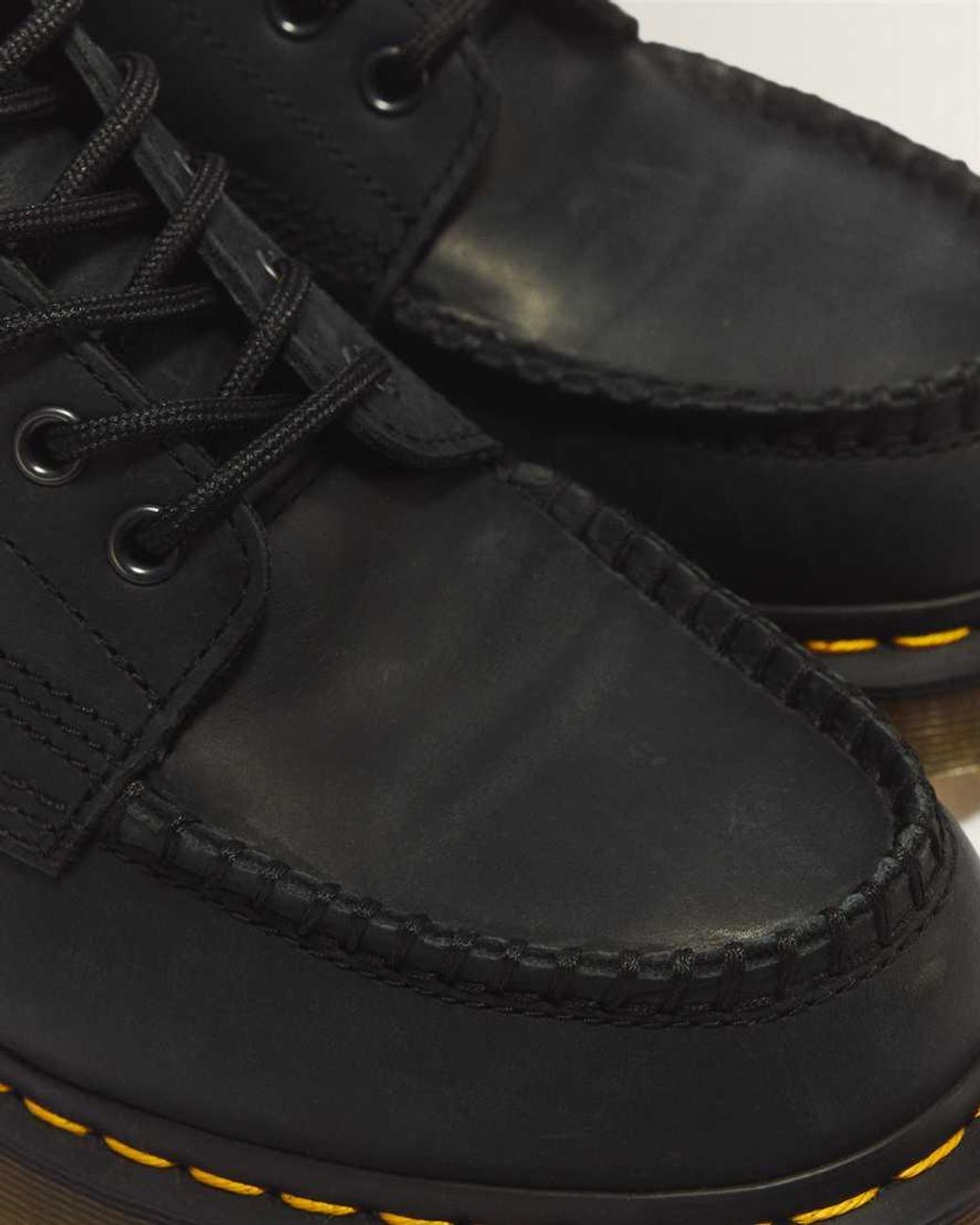 Dr. Martens Black Lowell Chukka 6 Eye Crazy Horse Leather Moc Toe Boots for men