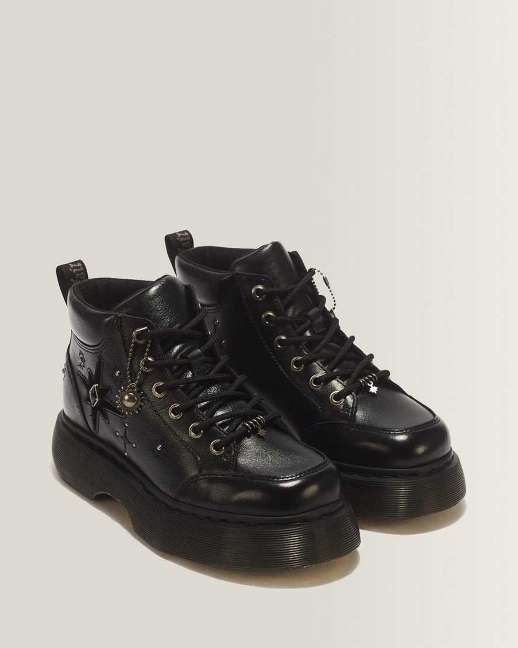 Eye Rivetis Dr. Martens Buzz Whimsigoth 6 Eye Leather & Velvet Lace Up Boots in ...