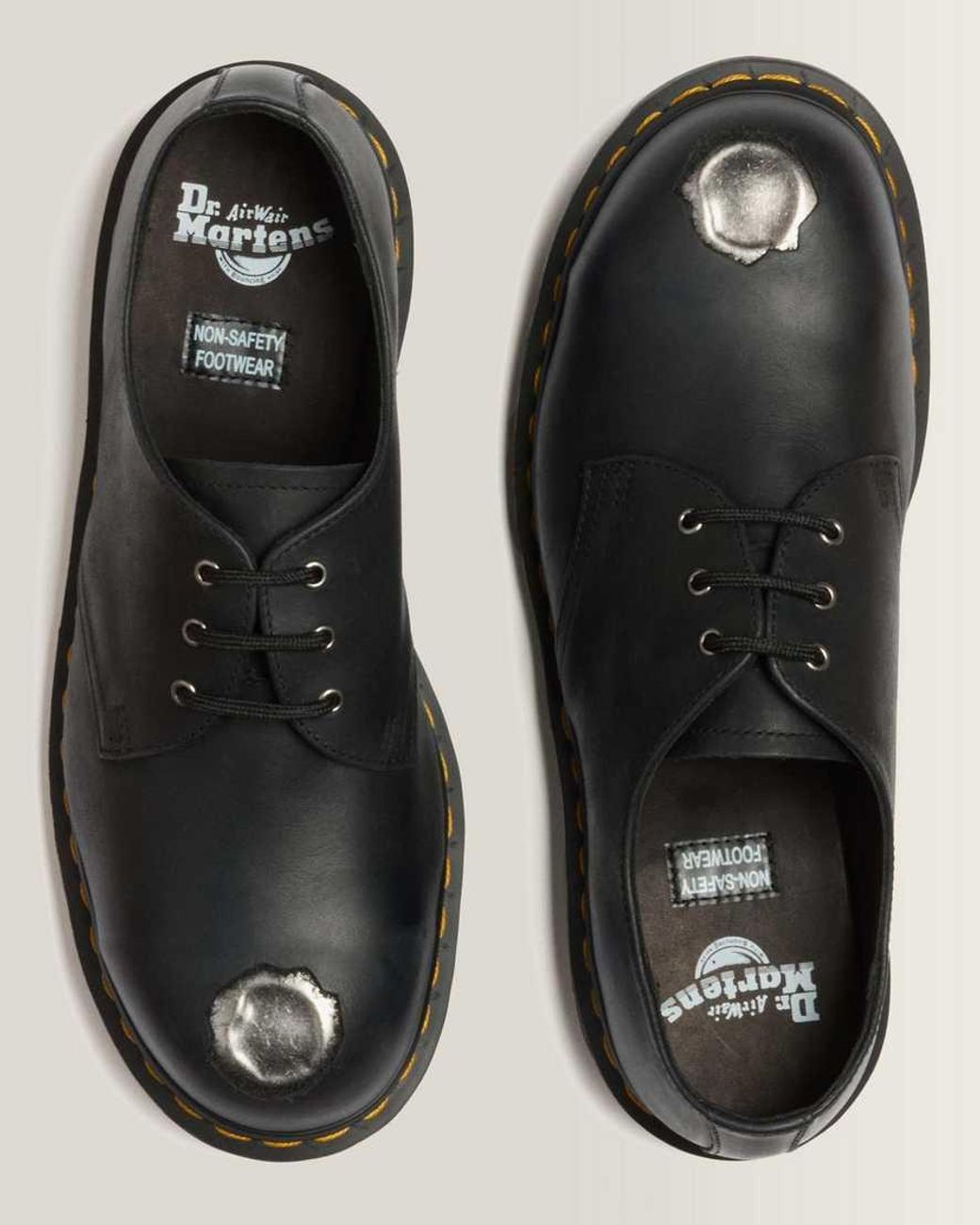 Dr. Martens Black 1461 Metal Toe Leather Shoes for men