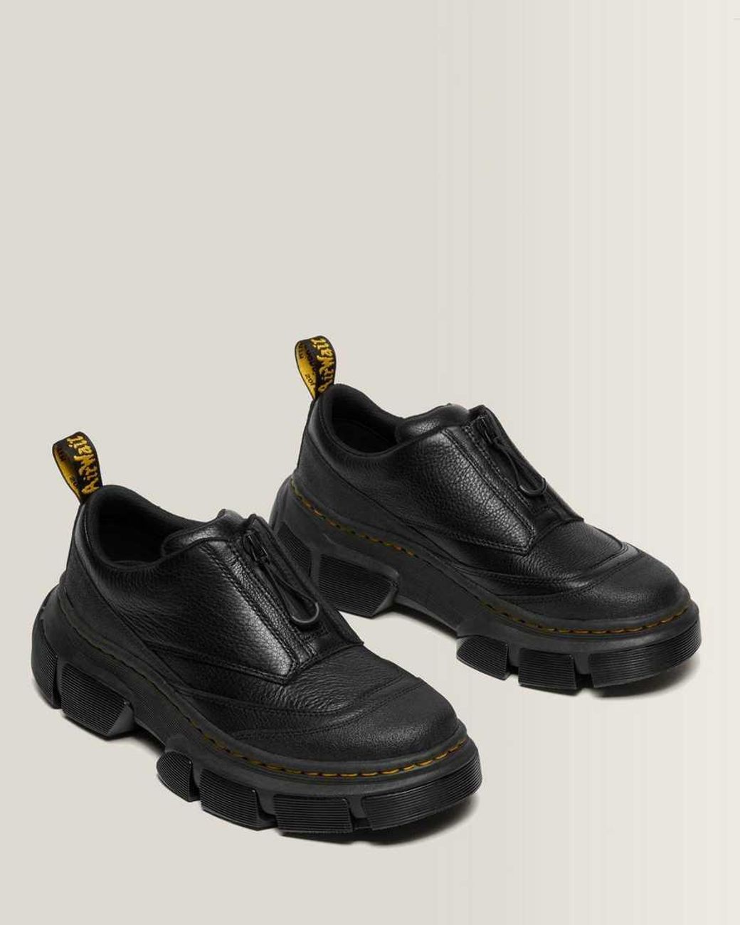Dr. Martens Black Dmxl Zip Leather Shoes for men