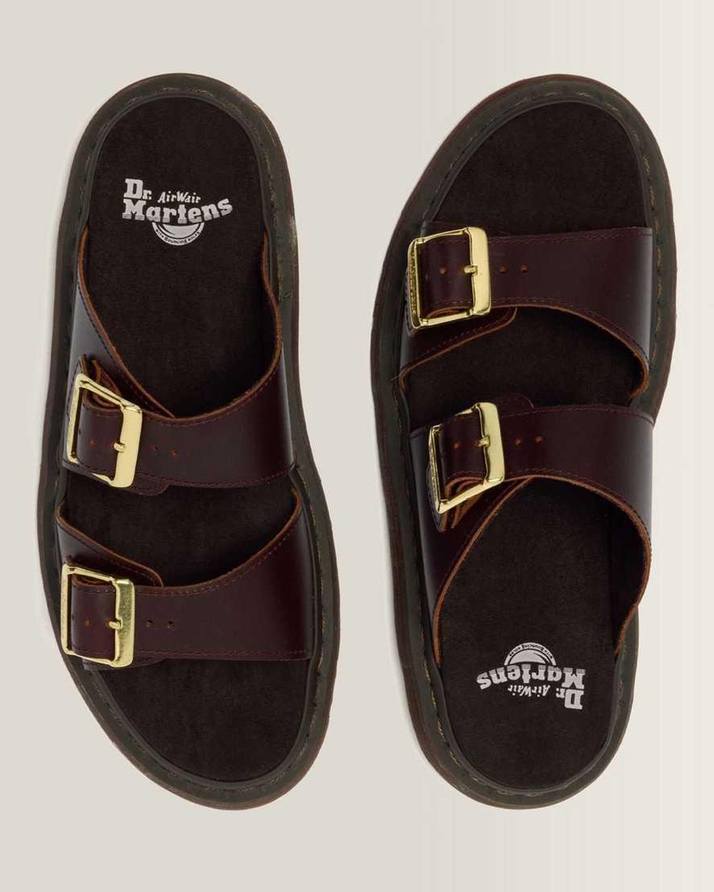 Dr. Martens Brown Josef Two Strap Atlas Leather Sandals for men
