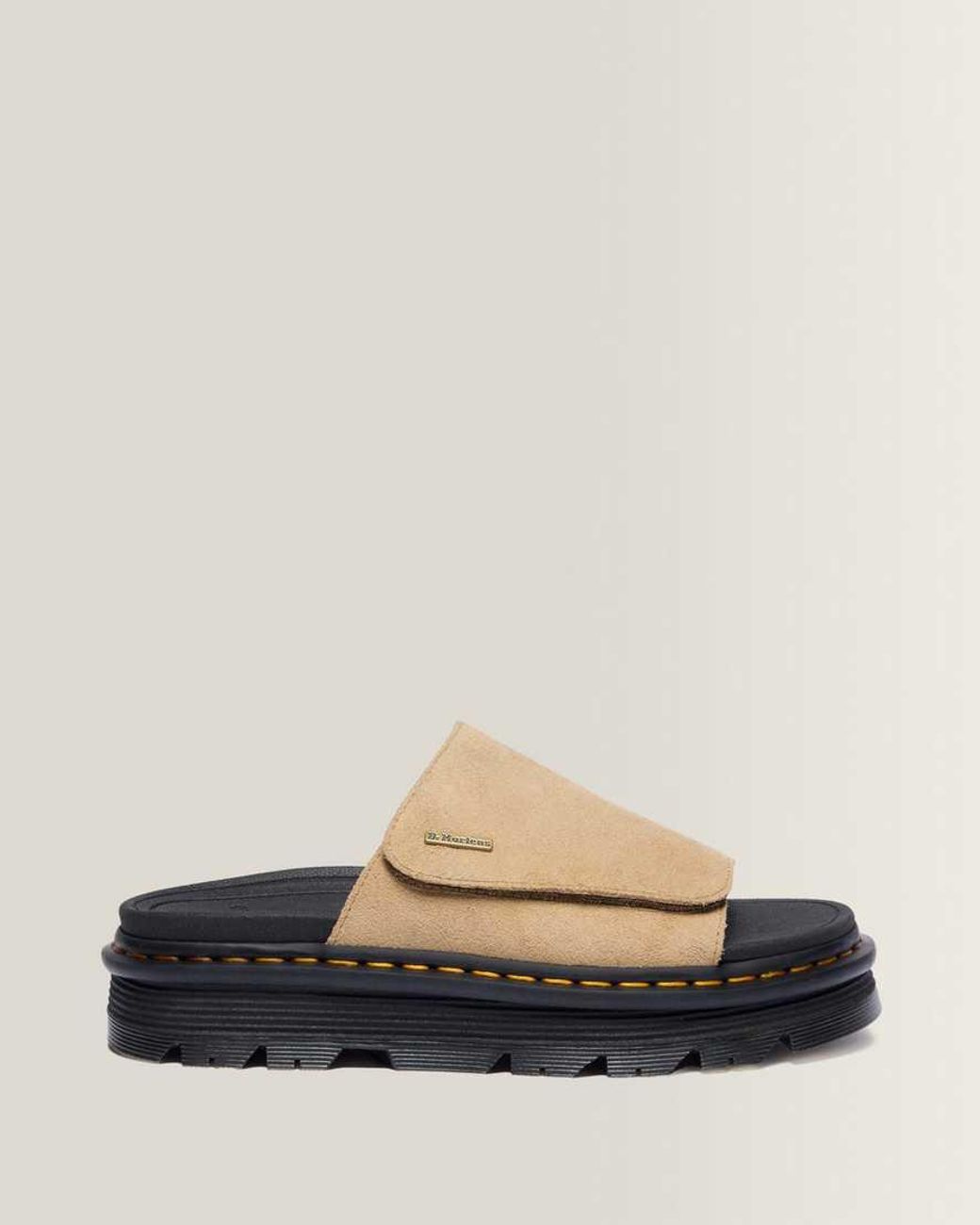 Dr. Martens Black Zebzag Suede Platform Slides