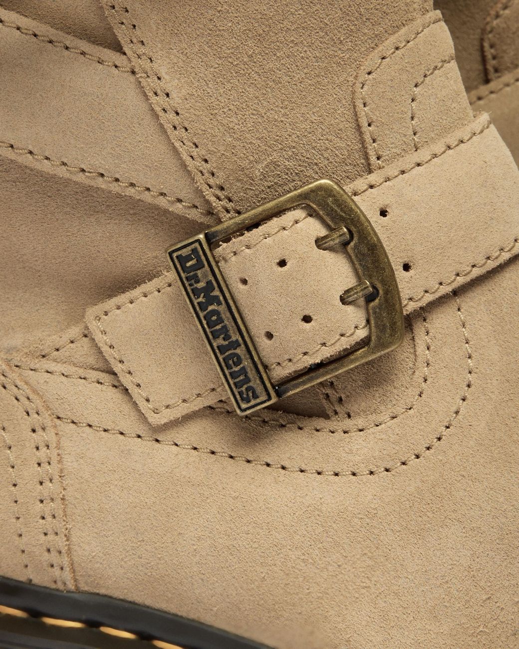 Dr. Martens Anistone Suède Biker Laarzen Met Twee Riemen in het Natural