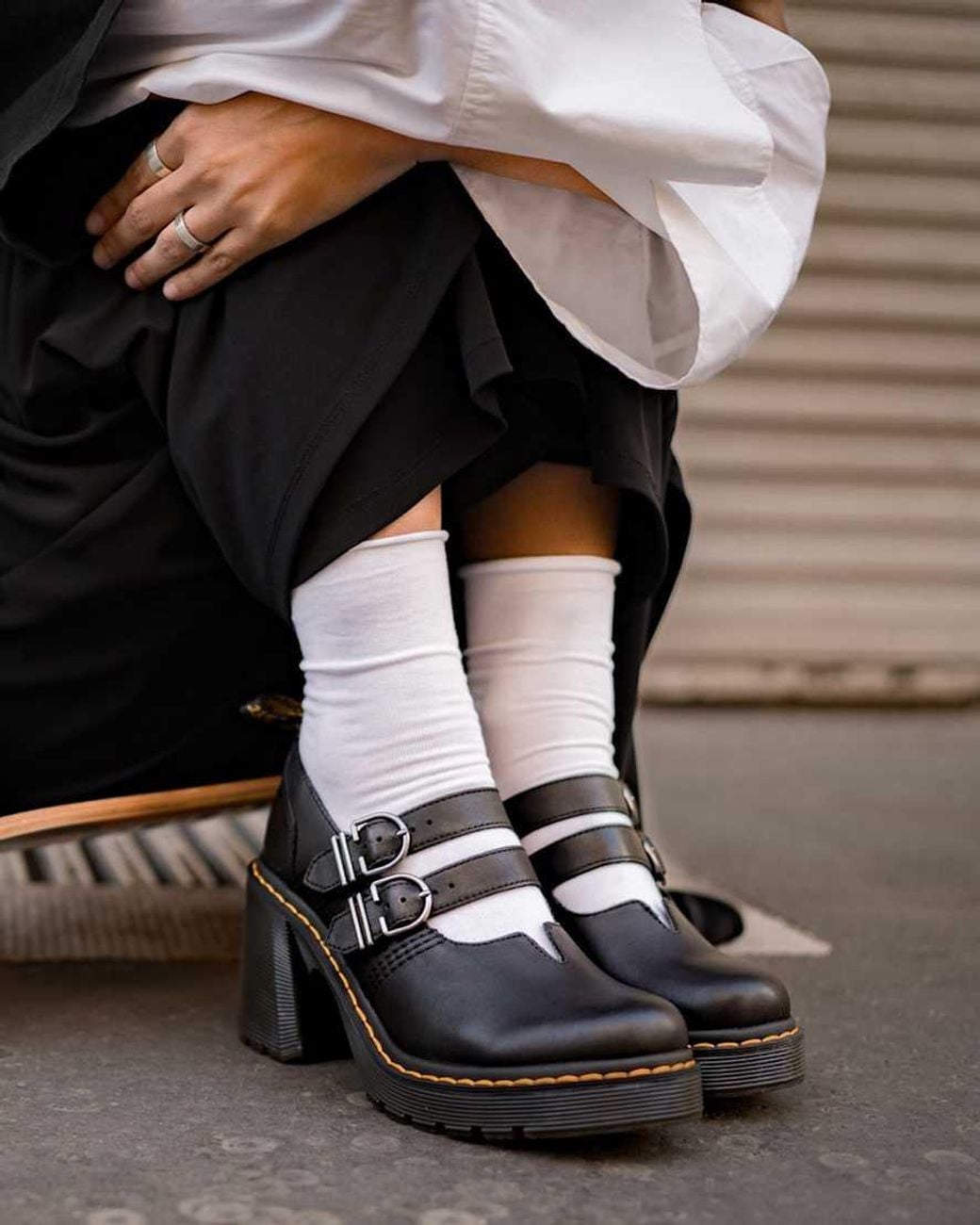 Dr. Martens Eviee Sendal Leather Heels in Black | Lyst UK