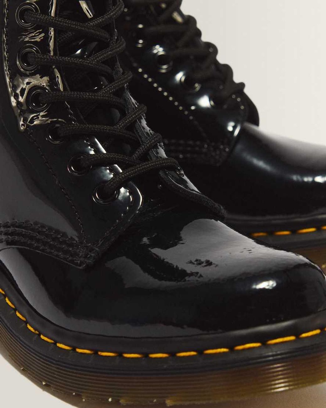 Dr. Martens 1460 Patent Leather Lace Up Boots In Black Lucido/patent Lamper