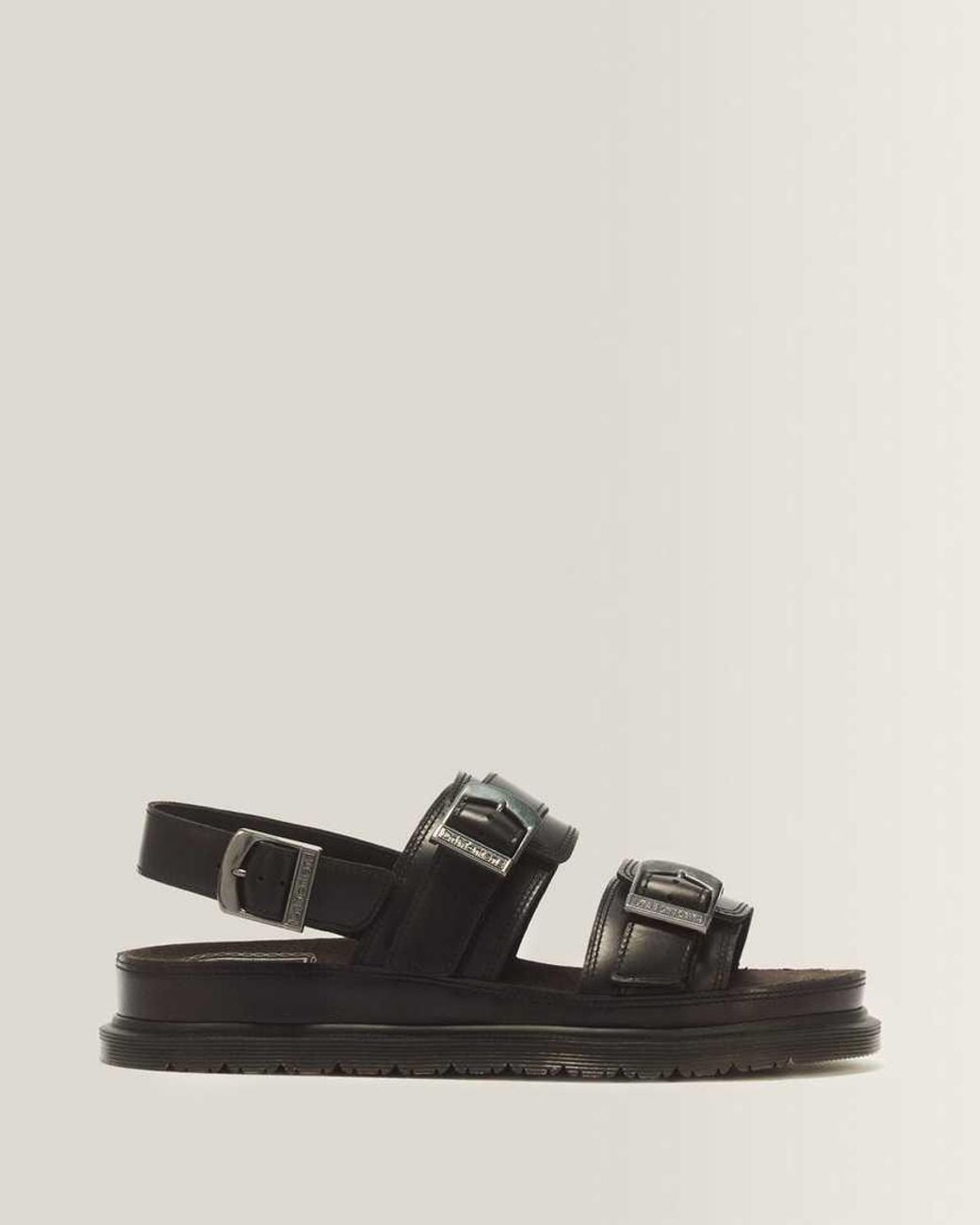 Dr. Martens Black San Two Strap Leather Sandals for men