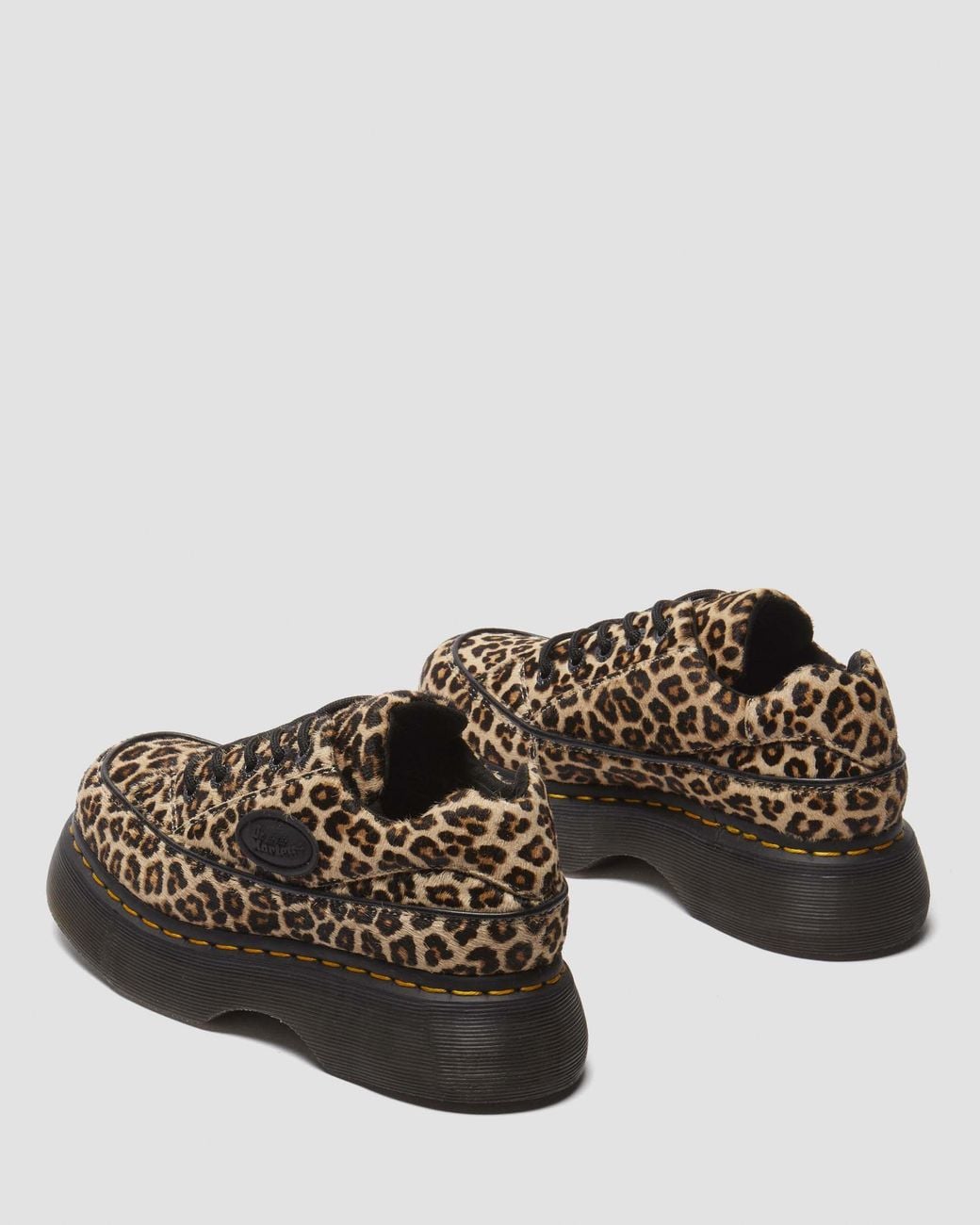 Dr. Martens Leather Buzz 5-Eye Leopard Shoes in Brown | Lyst