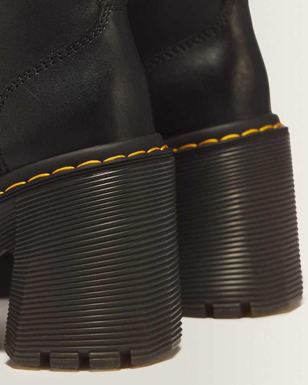 Dr. Martens Black Jesy Sendal Leather Heels Boots