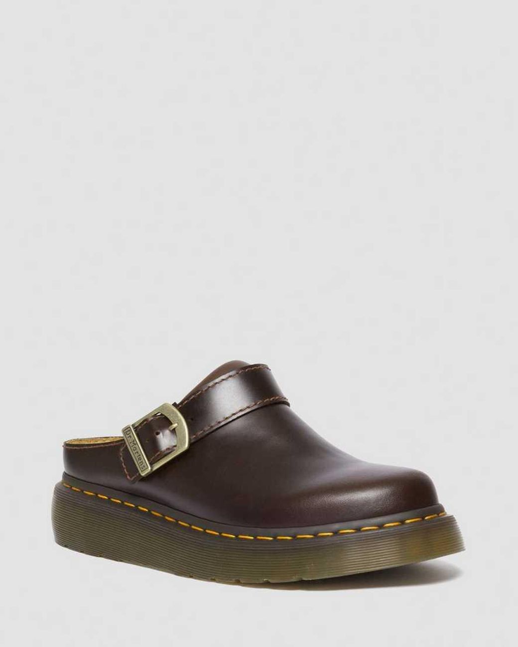 Dr. Martens Laketen Leather Platform Mules Shoes in Brown  display picture 2