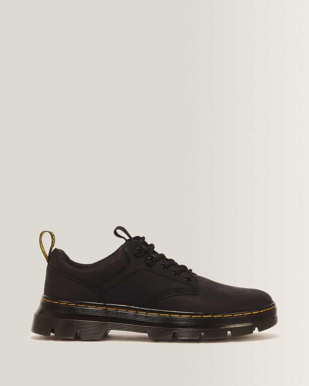 Dr. Martens Black Leather Reeder Extra Tough Utility Shoes for men