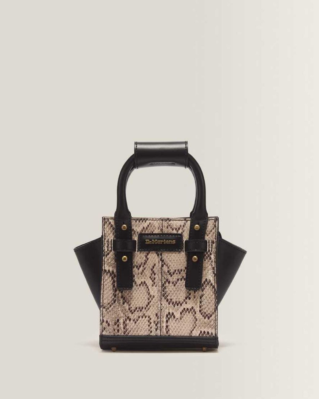 Dr. Martens Natural Xsmall Snake Print Leather Tote Bag
