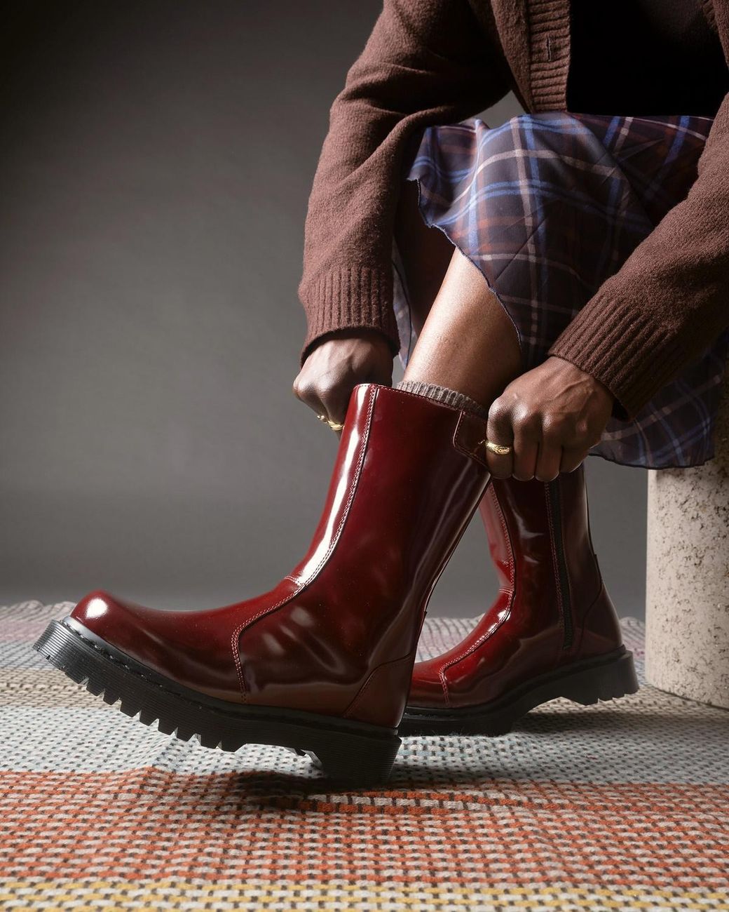 Dr. Martens Rejena Lacquered Leather Boots | Lyst