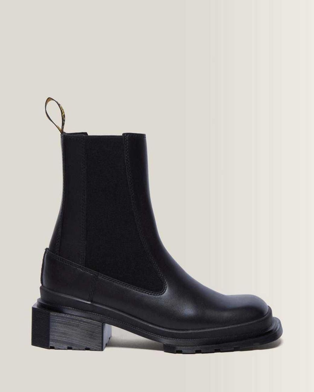 Dr. Martens Black Maybole Square Toe Leather Chelsea Boots