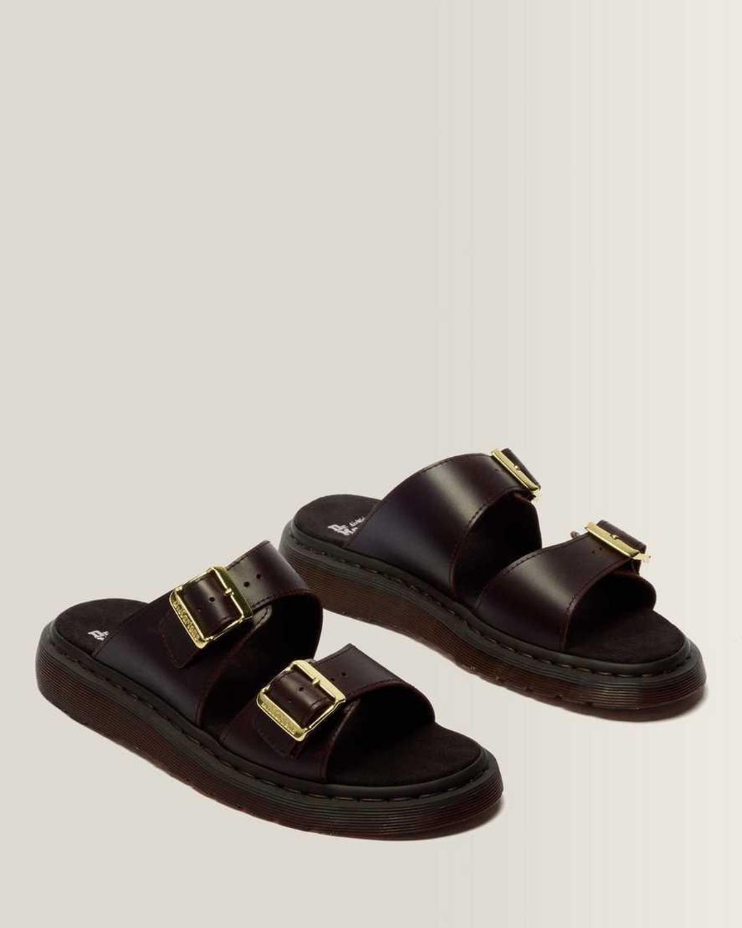 Dr. Martens Brown Josef Two Strap Atlas Leather Sandals for men