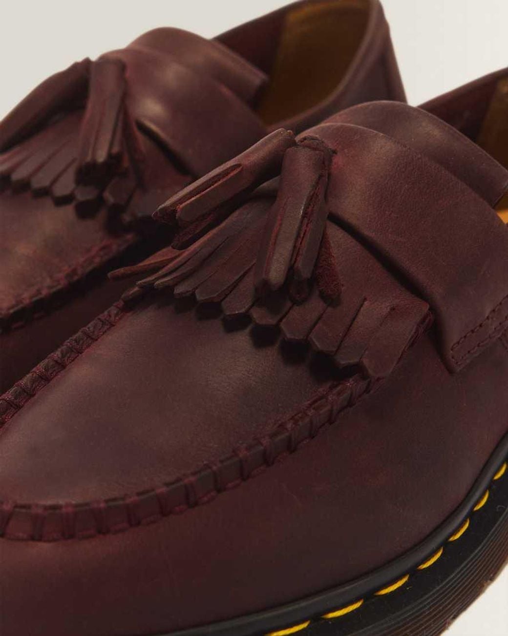Dr. Martens Brown Adrian Crazy Horse Leather Tassel Loafers for men