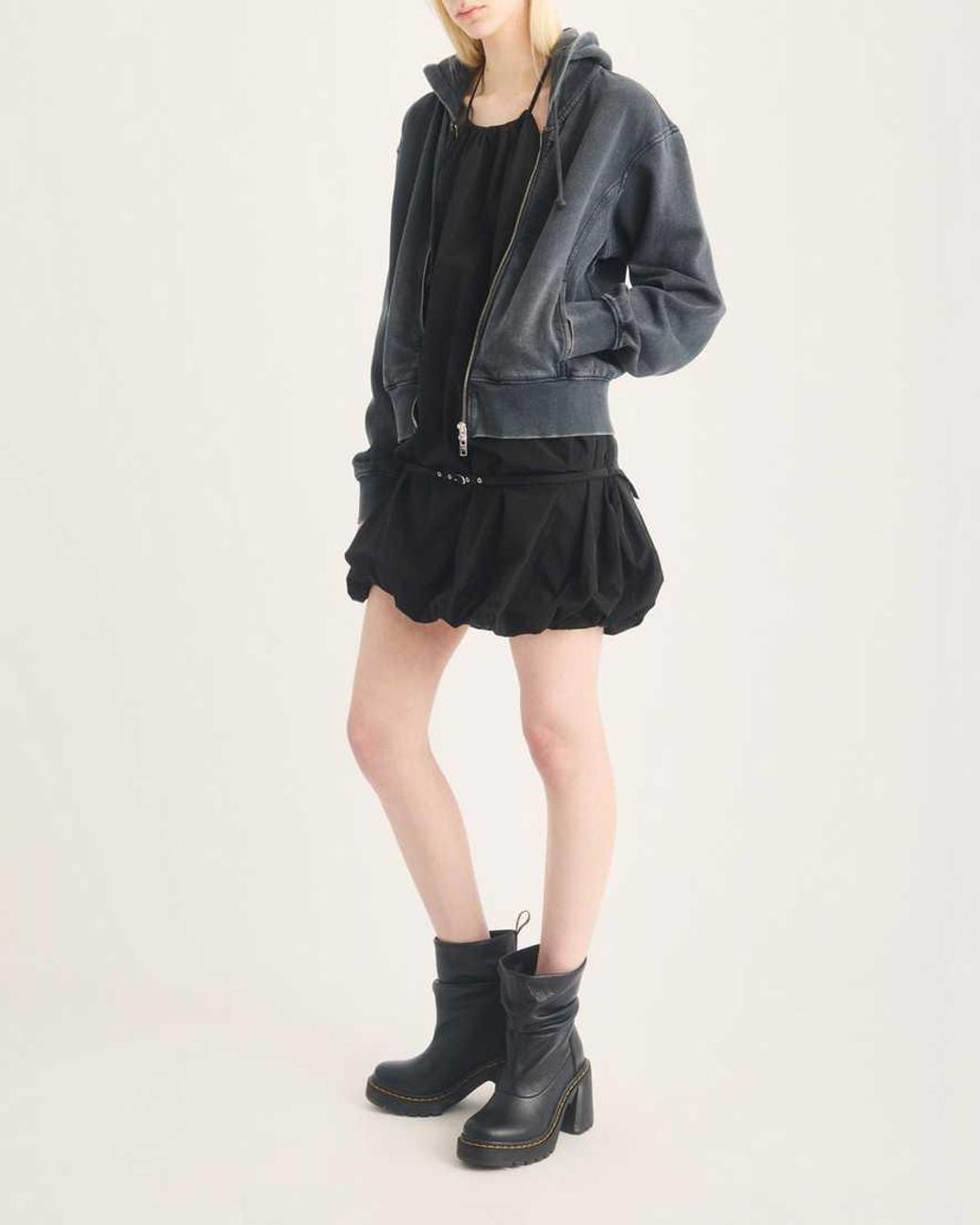 Dr. Martens Black Kasey Lo Virginia Leather Heeled Boots