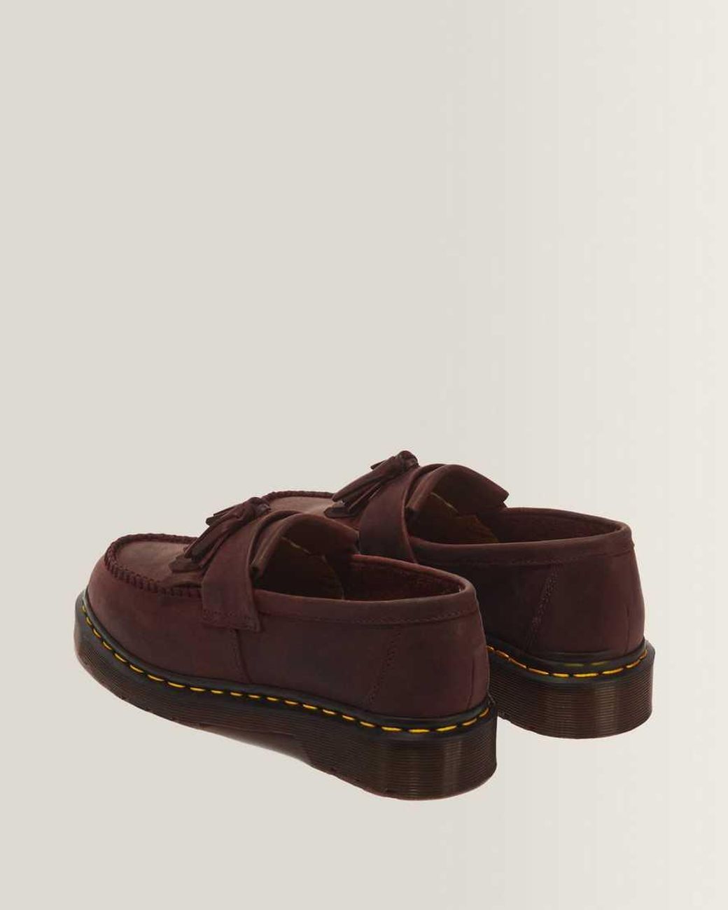Dr. Martens Brown Adrian Crazy Horse Leather Tassel Loafers for men