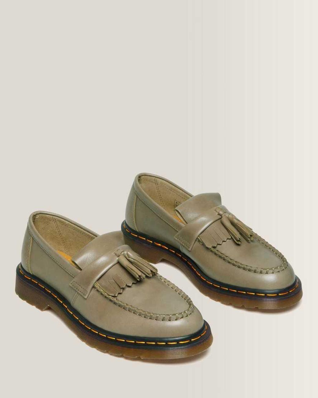 Dr. Martens Green Adrian Carrara Leather Tassel Loafers for men