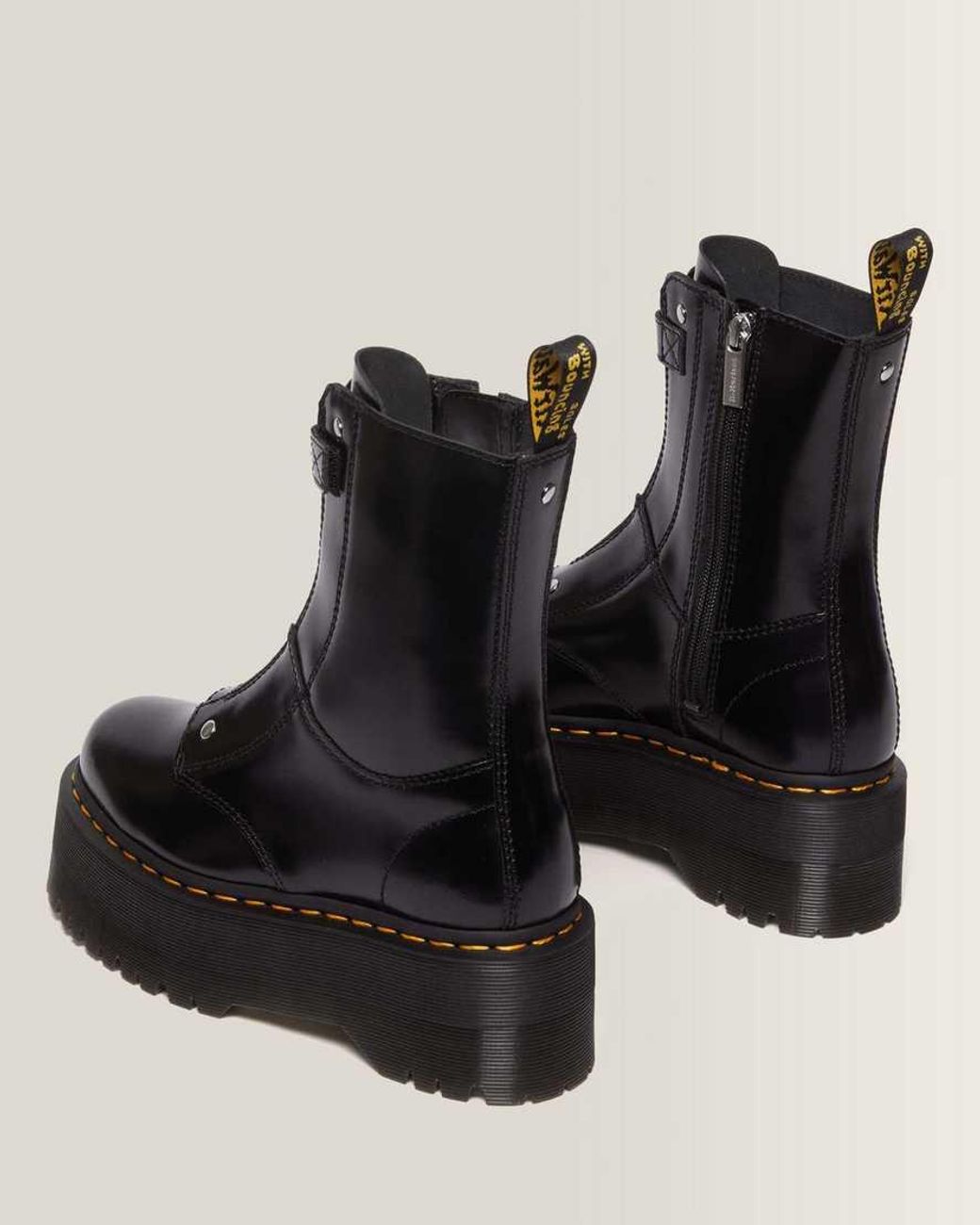 Dr. Martens Black Jetta Hi Max Buttero Leather Platform Boots